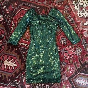 Lulu's Green Sequin Mini Dress